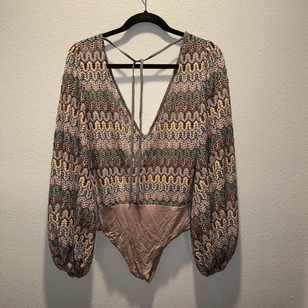 Jen's Pirate Booty Free People Jasmine crochet bodysuit one piece Labyrinth XS - Picture 4 of 7
